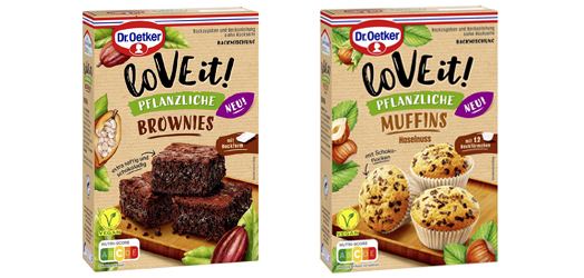 pflanzliche Muffins mit Haselnuss sowie Brownies