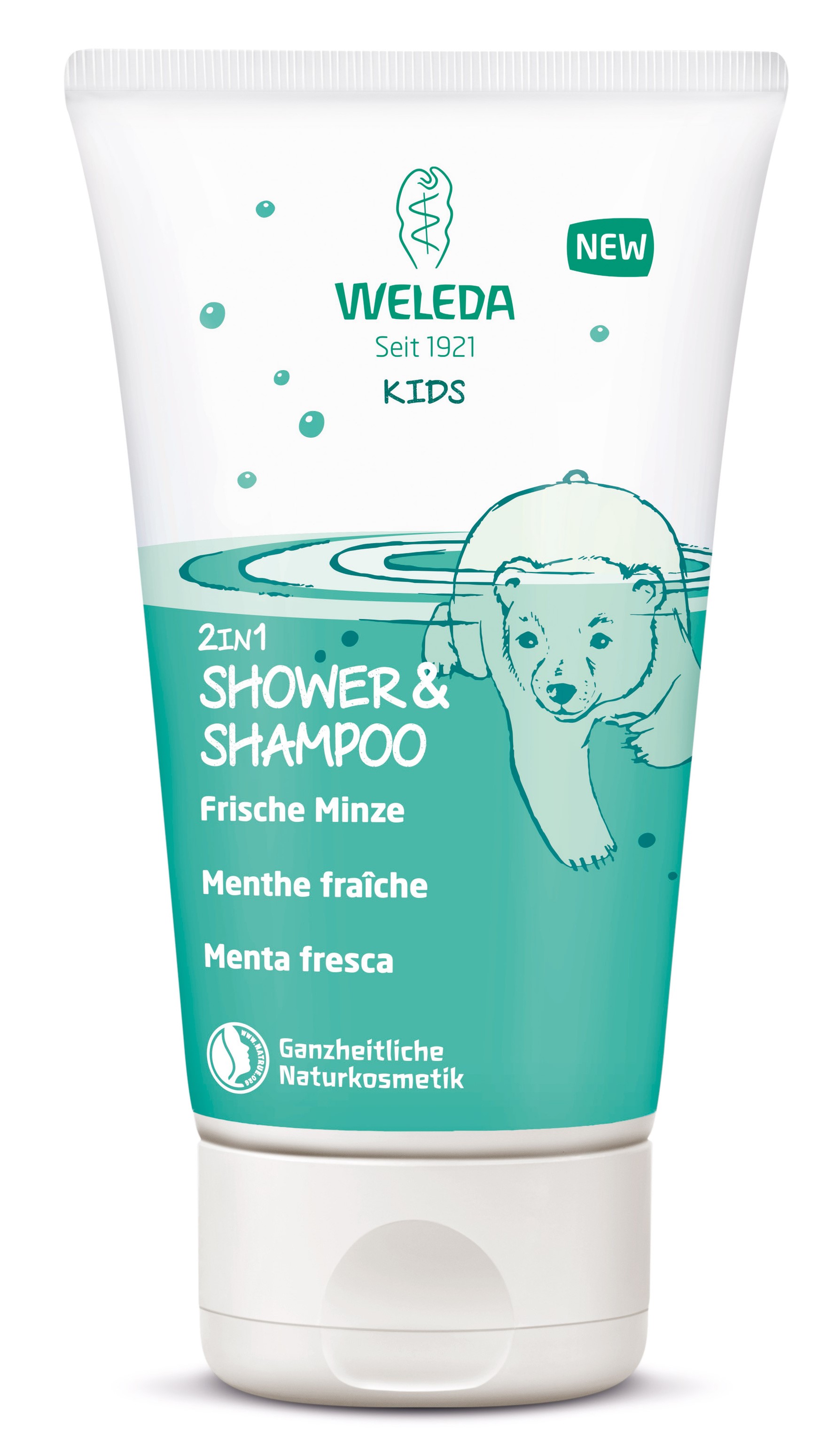 wel047.02b weleda kids 2in1 shower shampoo frische minze